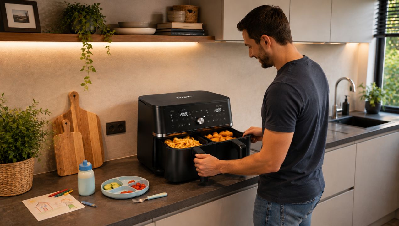 Cook.it Dubbele Airfryer XXL met touchscreen, zwart