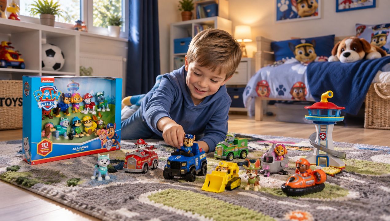 De tien PAW Patrol-speelfiguren uit de 10e verjaardag cadeauset