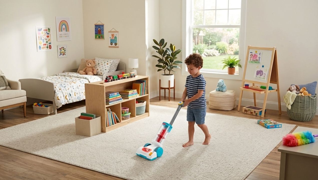 Verpakking van de Fisher-Price Leerplezier 2-in-1 Stofzuiger met Stoffer