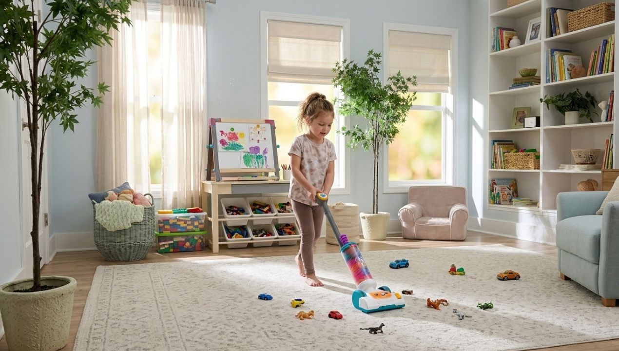 Fisher-Price Leerplezier 2-in-1 Stofzuiger met Stoffer, Lichtjes en Muziek