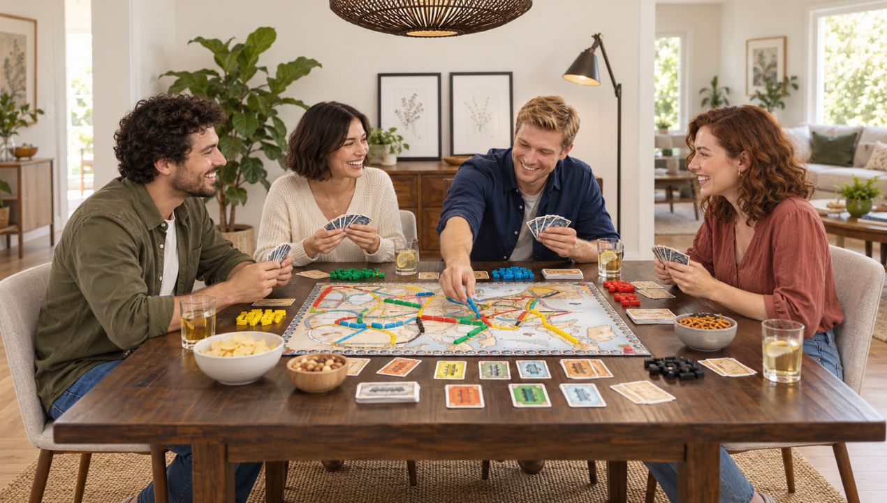Ticket to Ride Europe speelbord met treinwagons