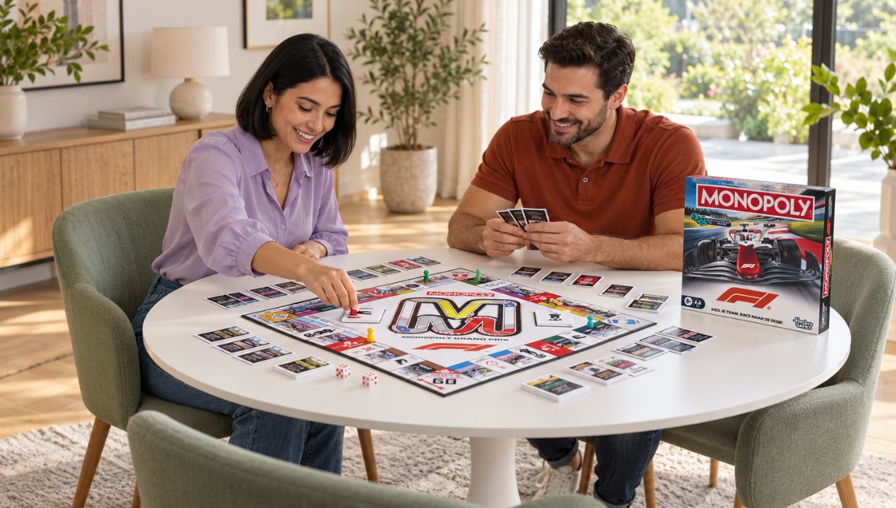 Monopoly F1 Bordspel speelbord met teamkaarten en coureurshelm