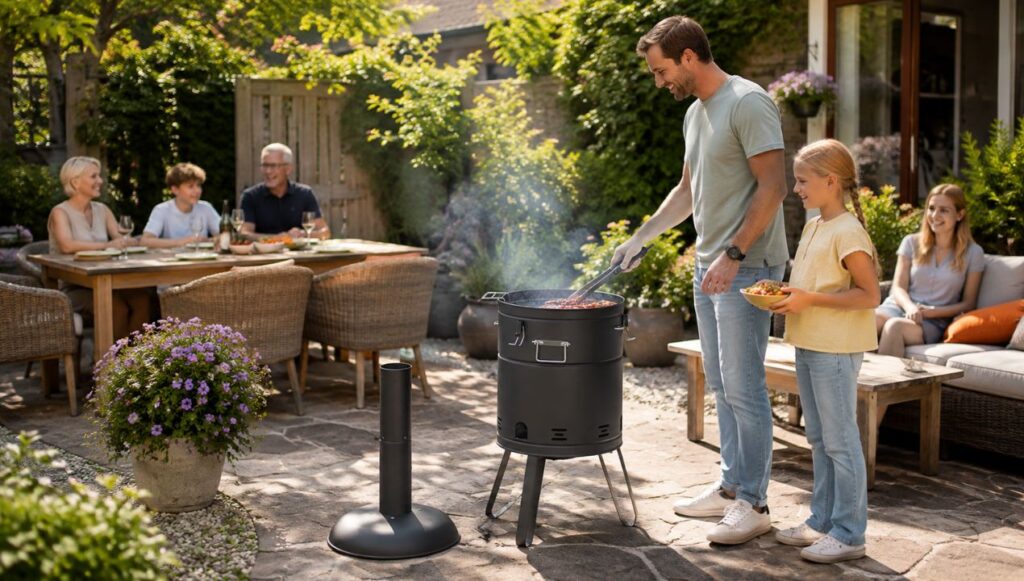 Action 2 in 1 barbecue en vuurton: Grillen én gezellig stoken