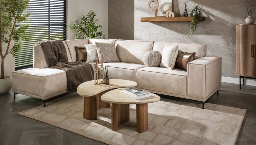 Salontafel Travertin Keramiek Set van 2
